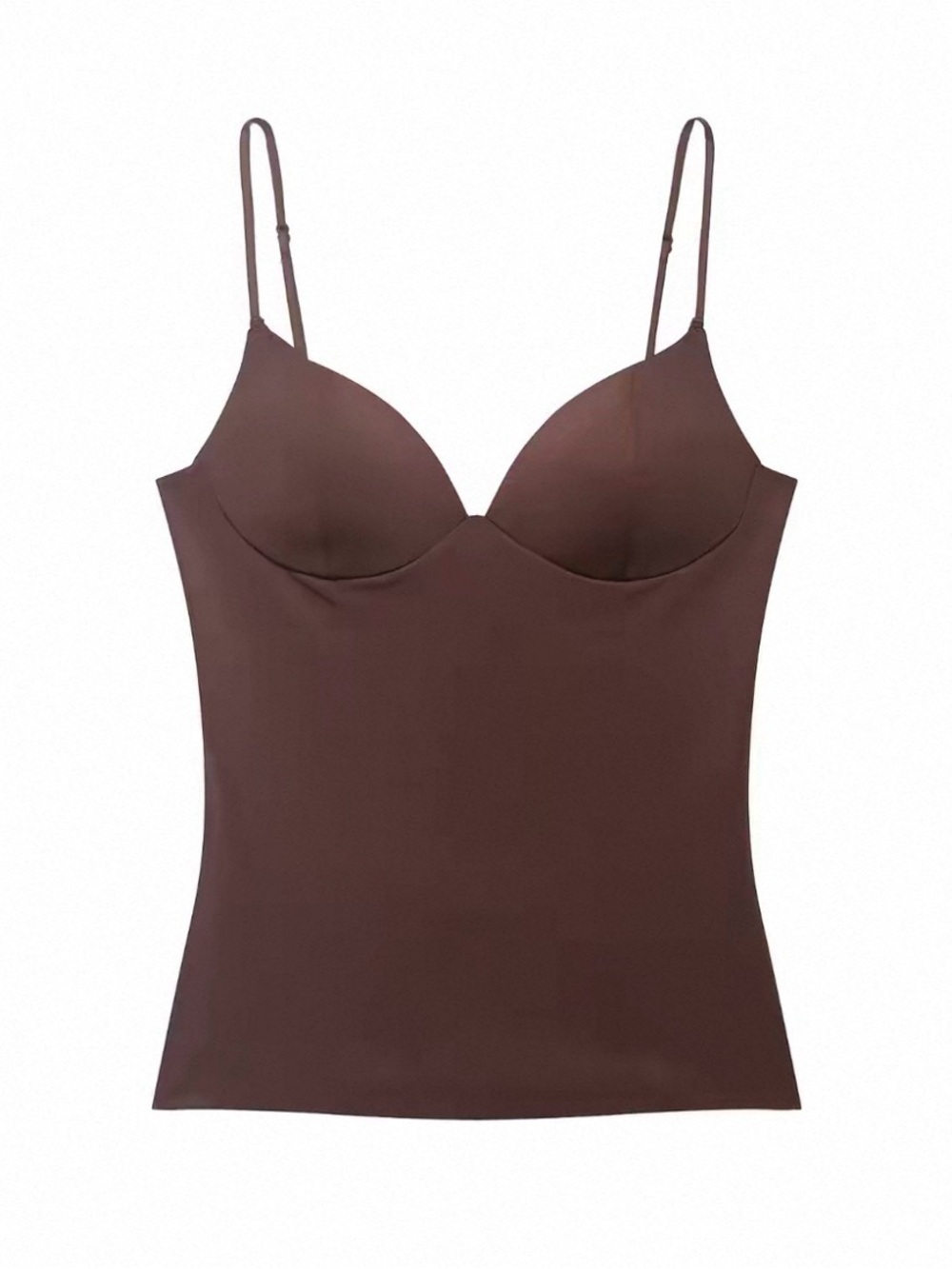 NWOT Women's Built-In Cup Camisole in Chocolate Brown